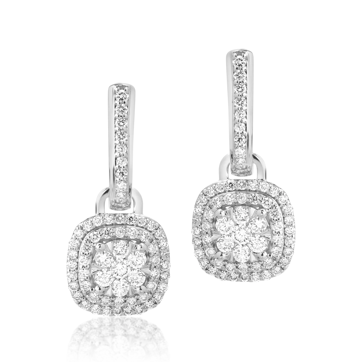 14K white gold earrings with 1ct diamonds