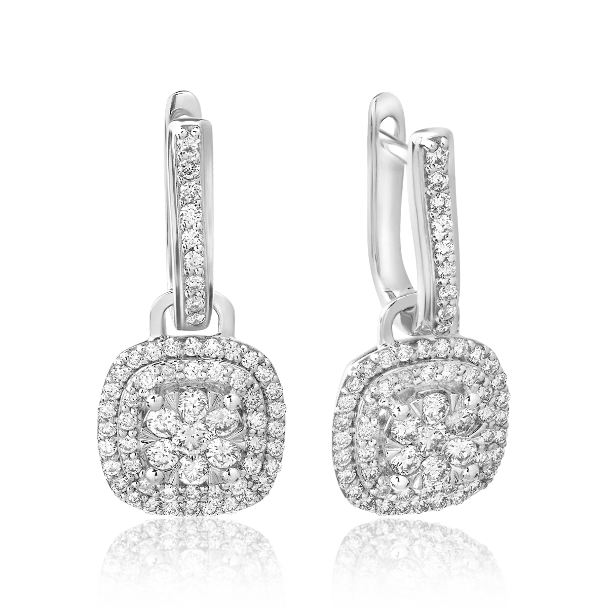 14K white gold earrings with 1ct diamonds