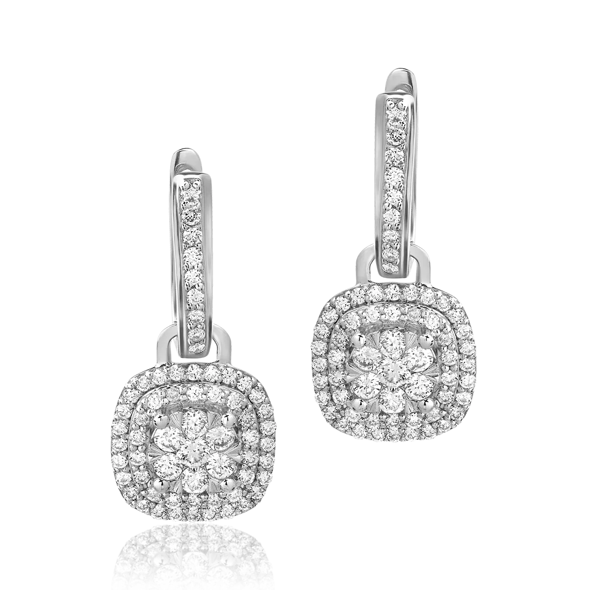Cercei din aur alb de 14K cu diamante de 1ct-103721