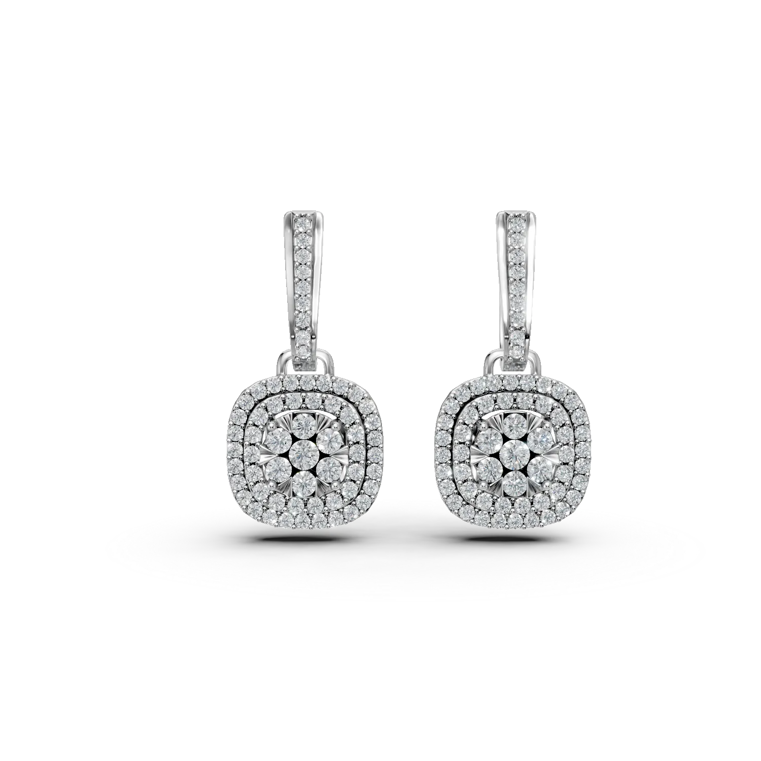 Teilor Cercei din aur alb cu diamante de 1ct
