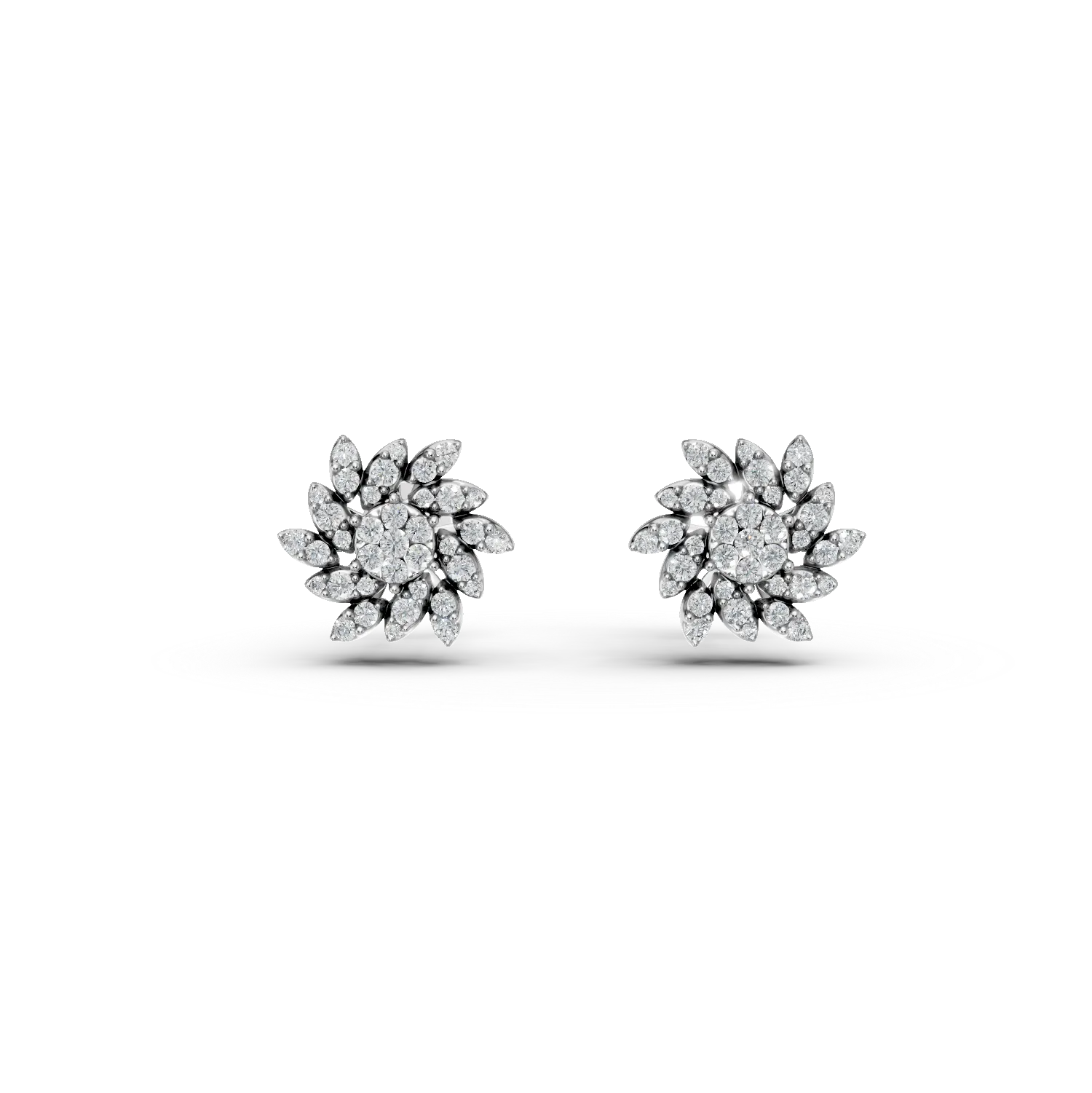 Cercei din aur alb de 14K cu diamante de 0.5ct-103722