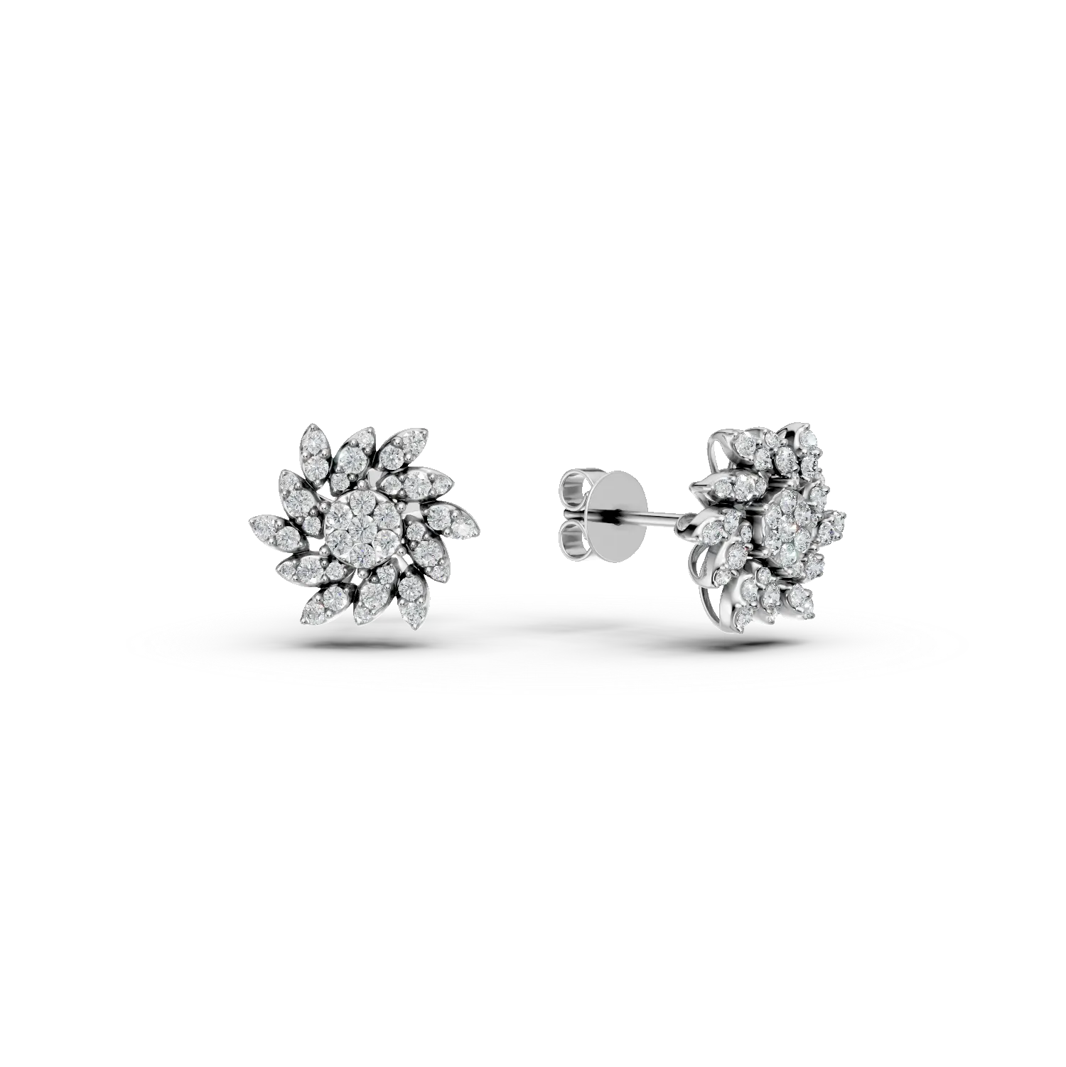 Cercei din aur alb cu diamante de 0.5ct