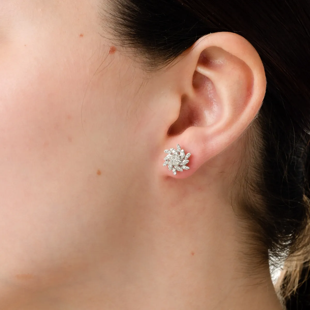 Fülbevaló 14K-os fehér aranyból 0.5ct gyémántokkal