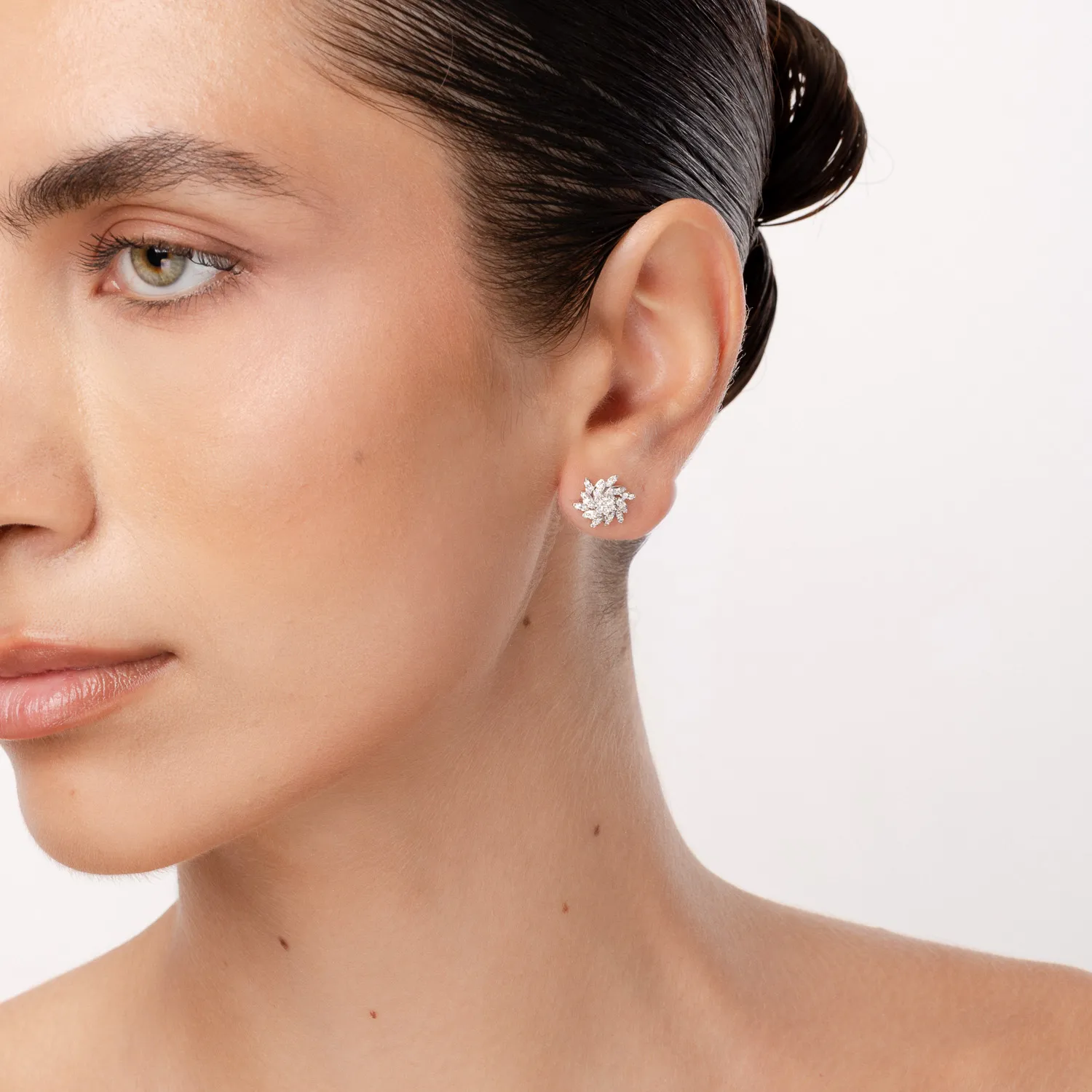14K white gold earrings with 0.5ct diamonds