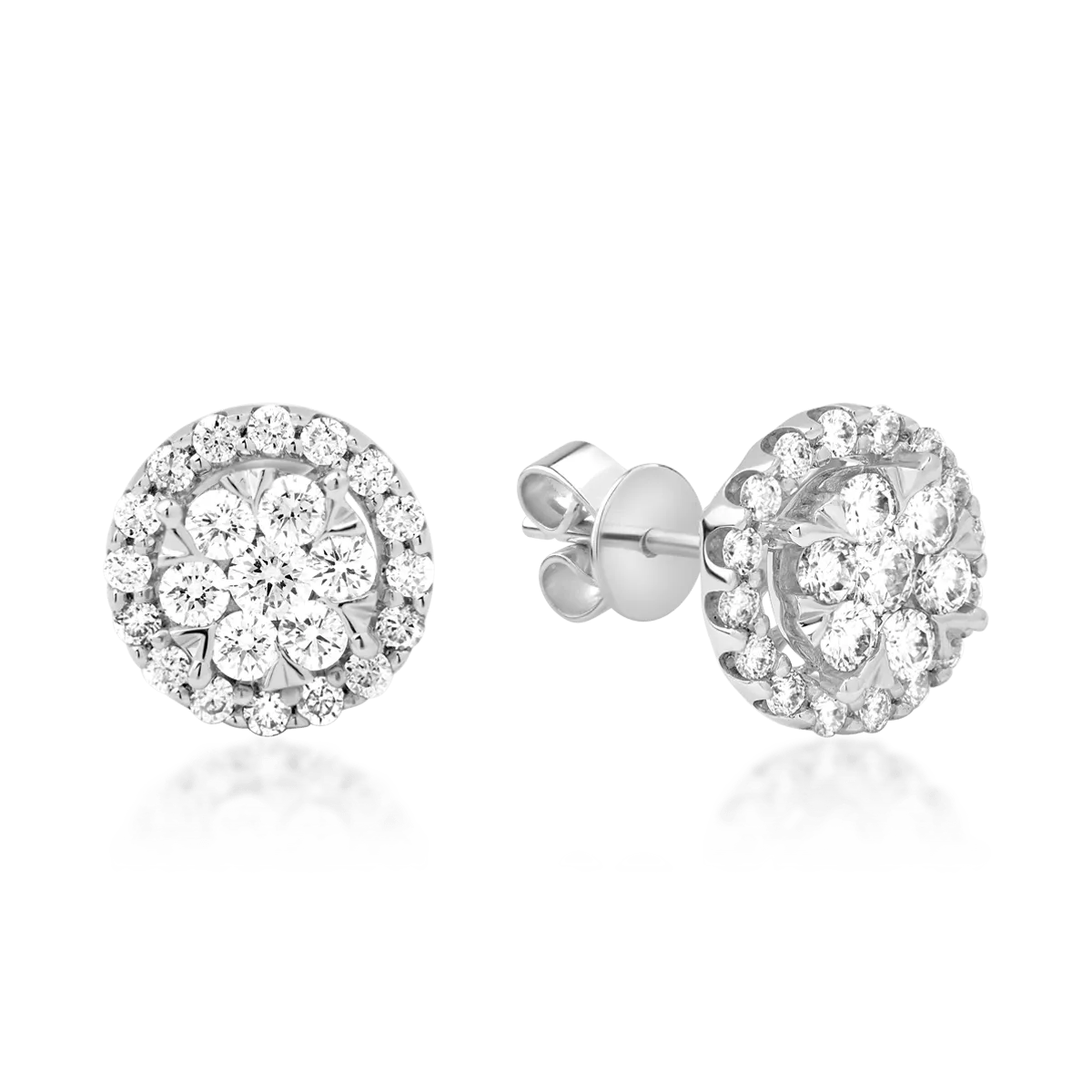 Cercei din aur alb cu diamante de 0.5ct