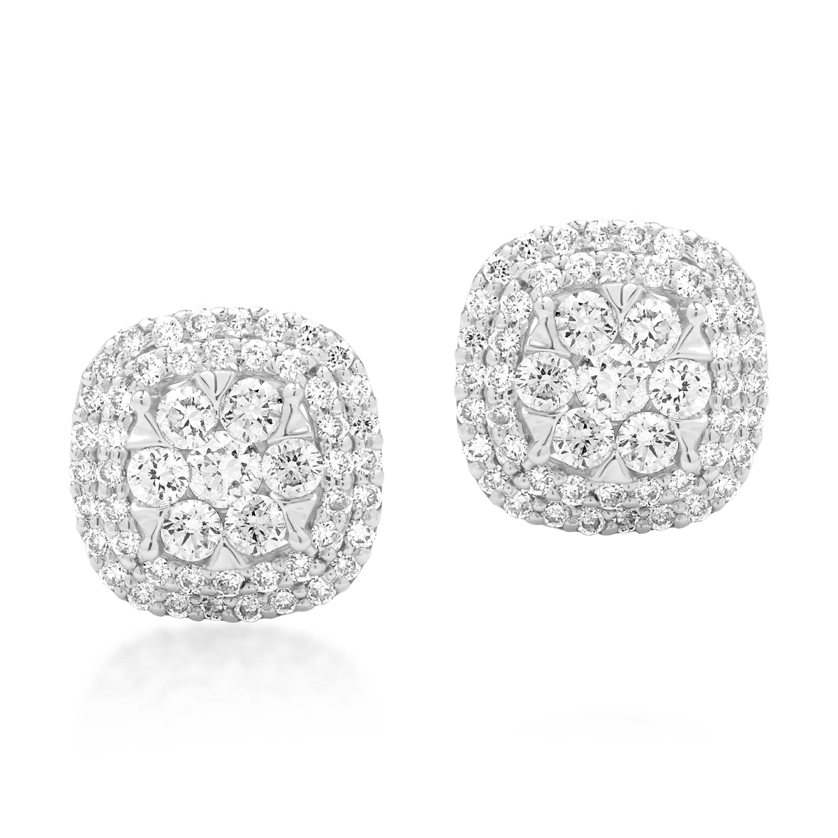 Cercei din aur alb cu diamante de 1ct