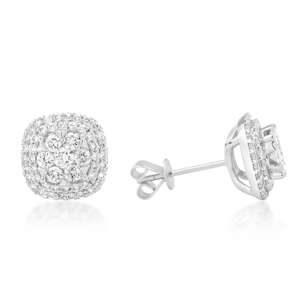 Cercei din aur alb cu diamante de 1ct