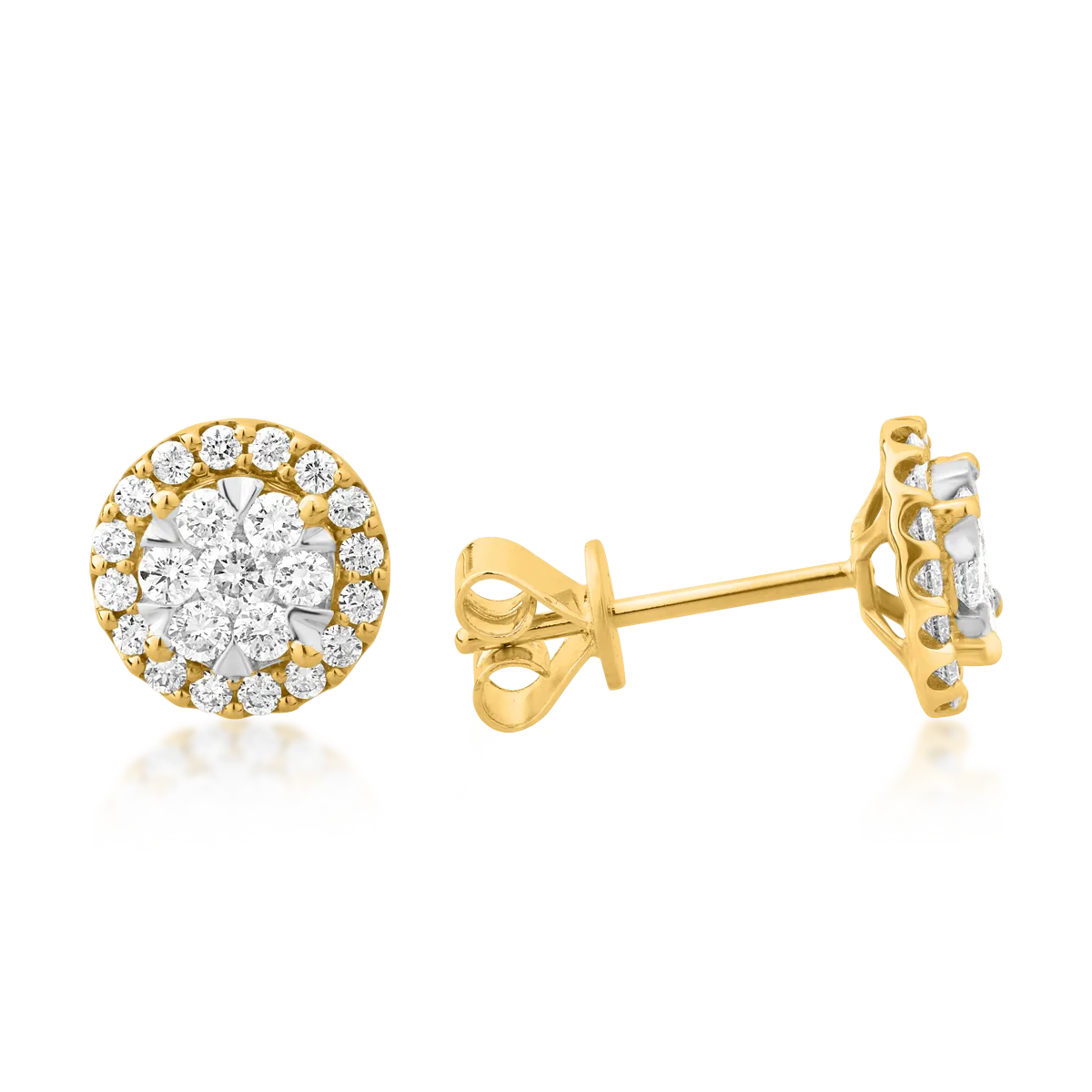 Cercei din aur galben cu diamante de 0.5ct