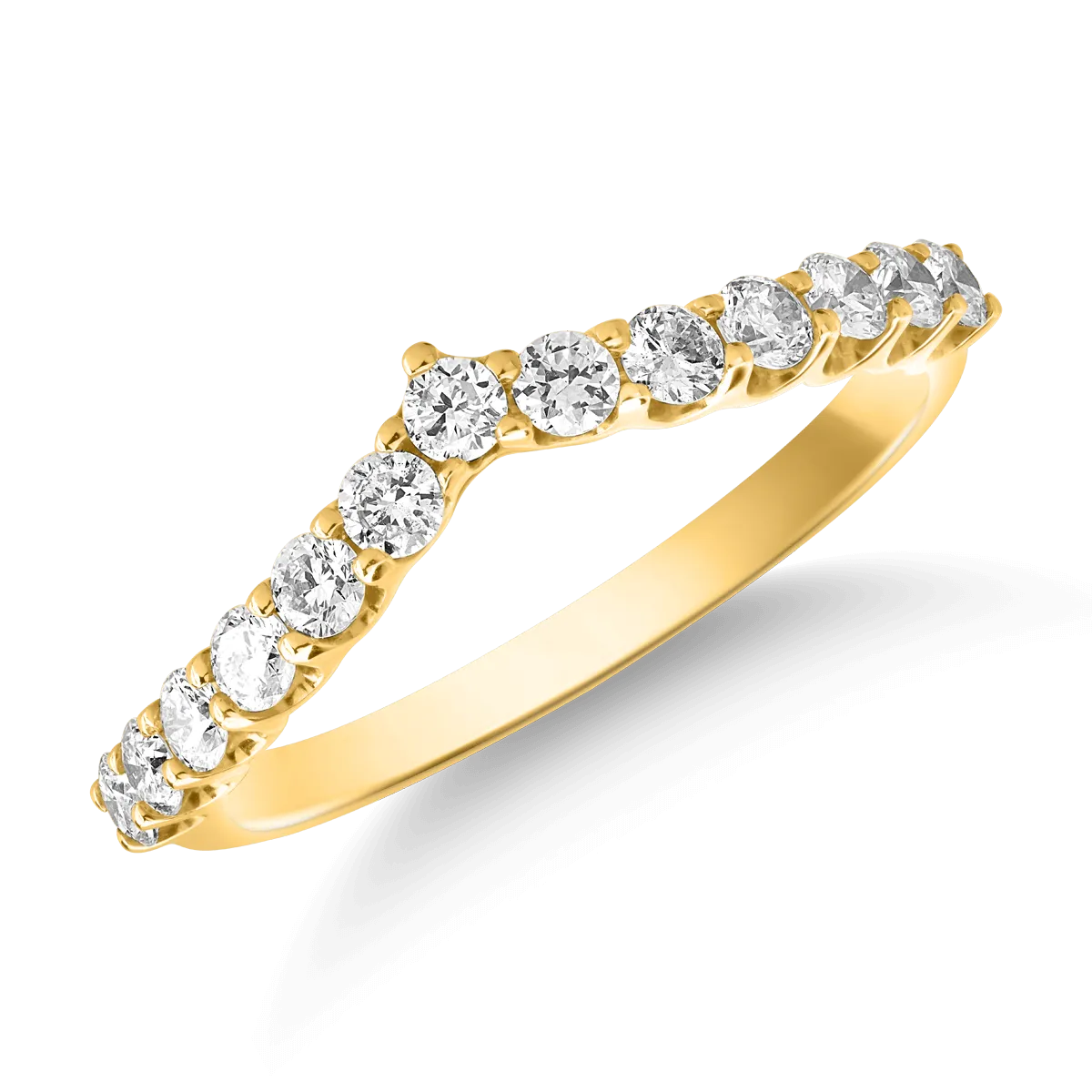 18K yellow gold ring with 0.5ct diamonds
