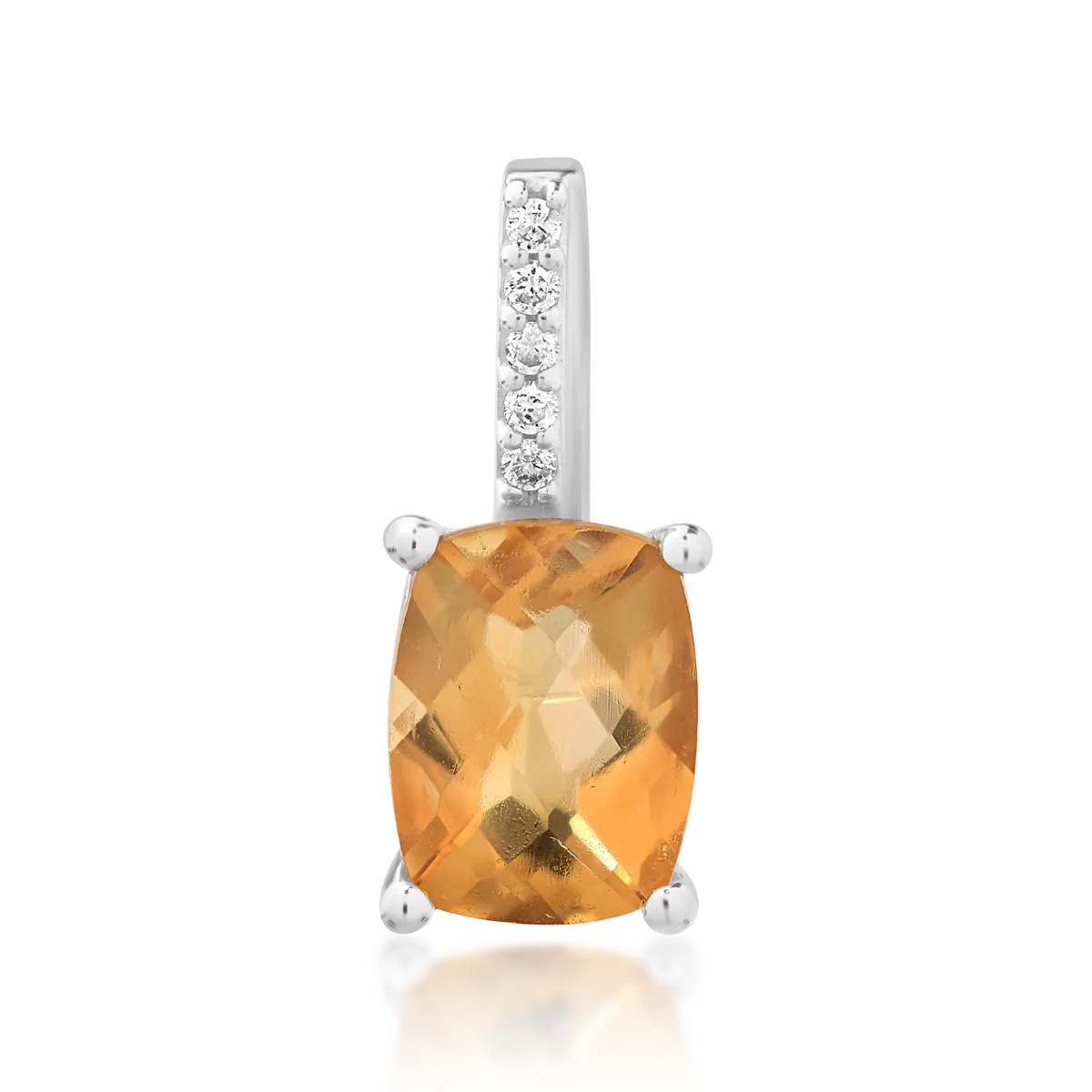 Pandantiv din aur alb cu citrin de 1.22ct si diamante de 0.028ct-103851