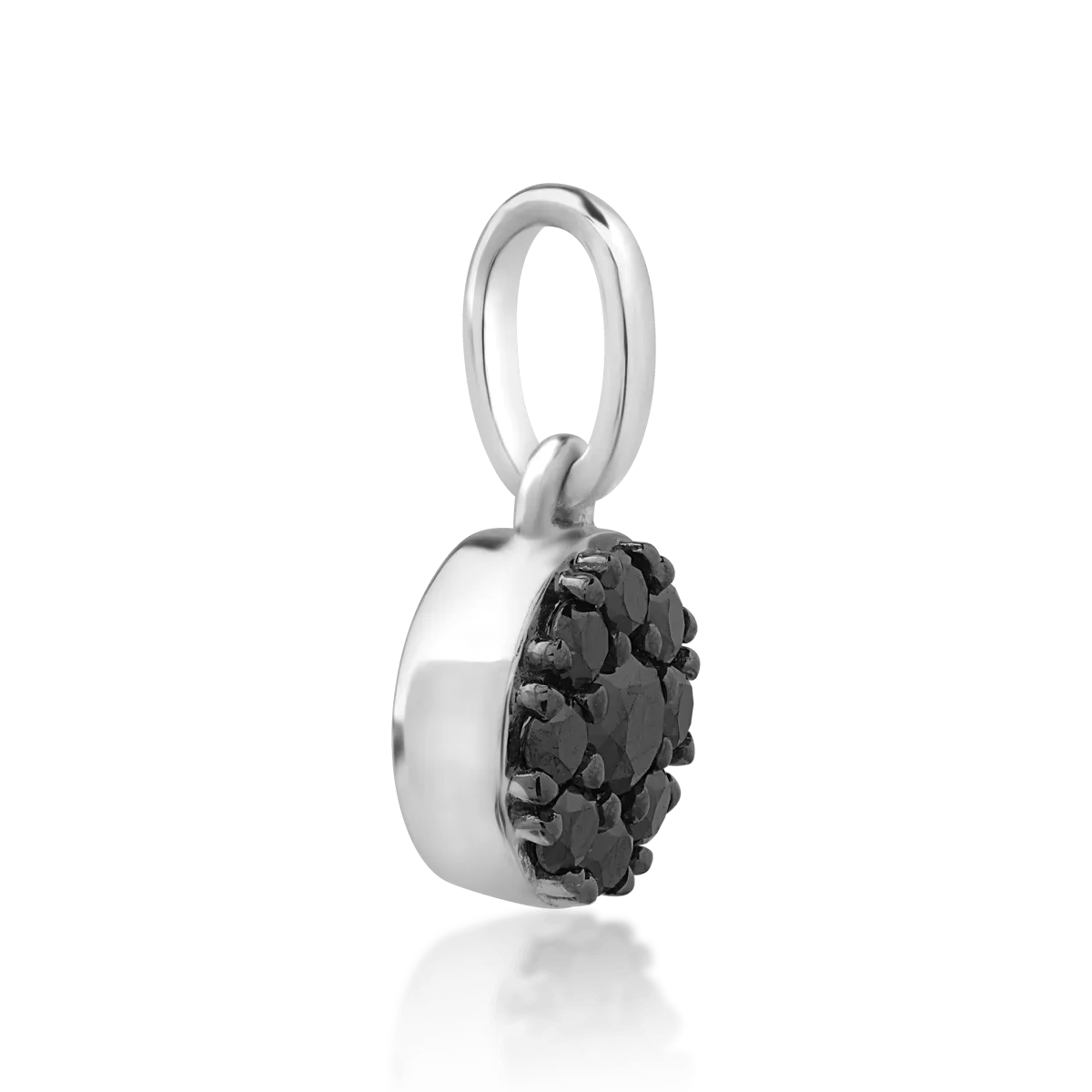Pandantiv din aur alb cu diamante negre de 0.218ct