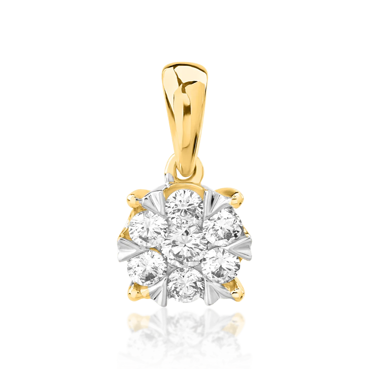 18K yellow gold pendant with 0.34ct diamonds