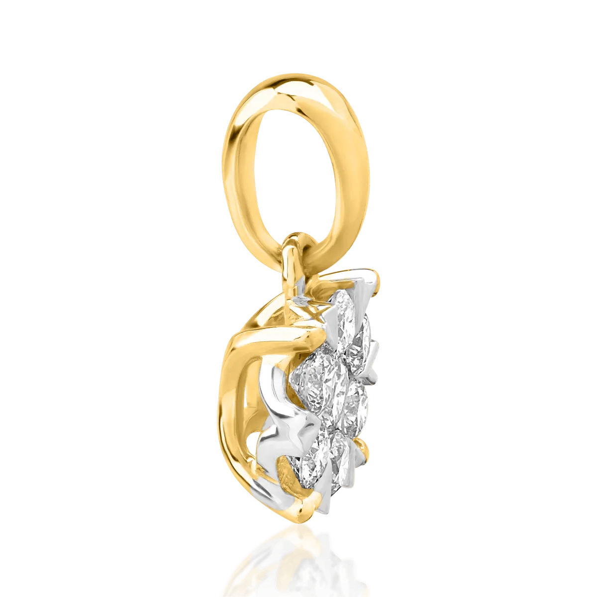 18K yellow gold pendant with 0.34ct diamonds
