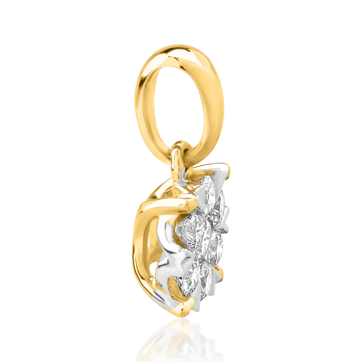 Pandantiv din aur galben de 18K cu diamante de 0.34ct
