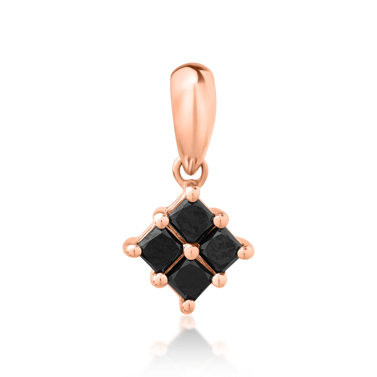 14K rose gold pendant with black diamonds of 0.406ct