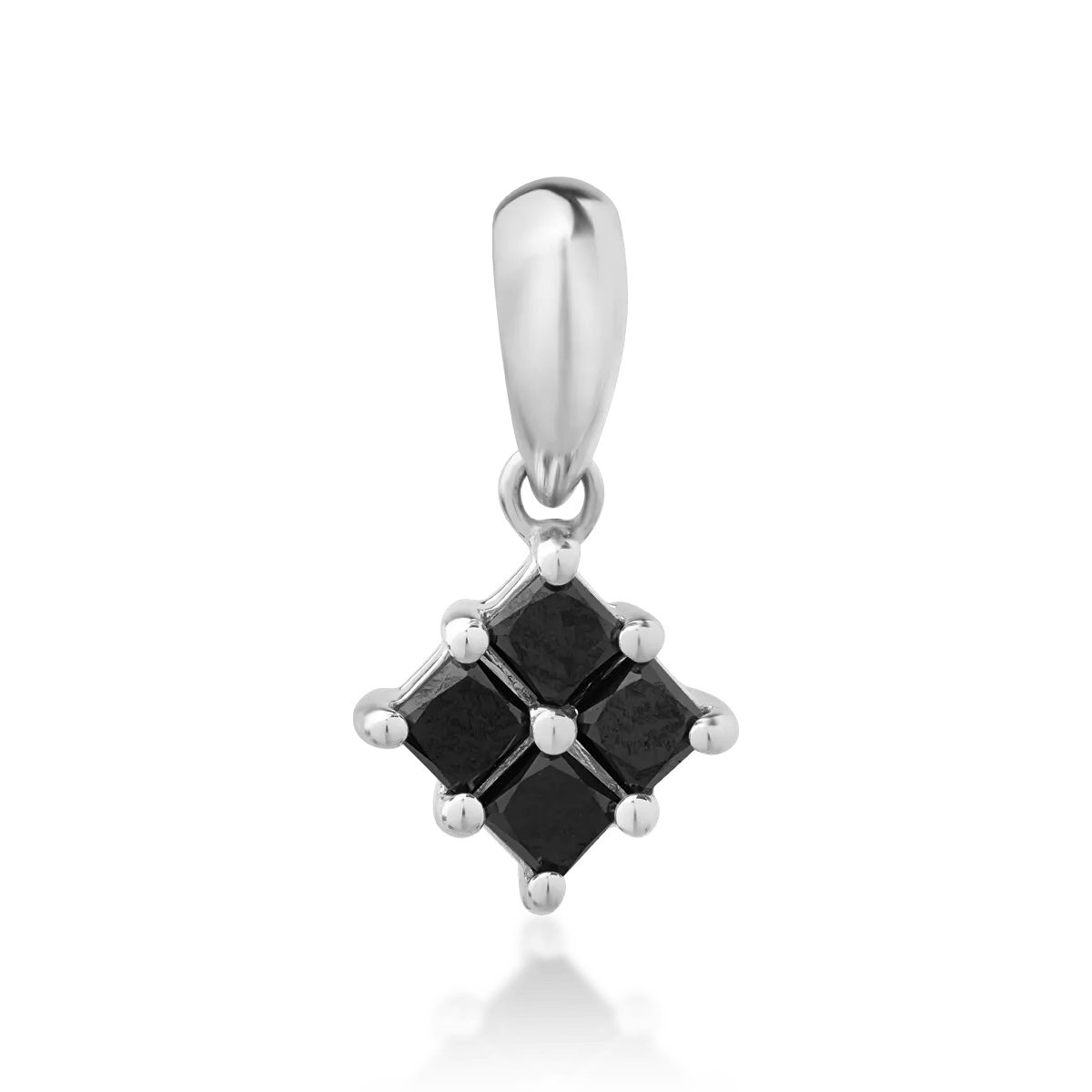 14K white gold pendant with black diamonds of 0.405ct
