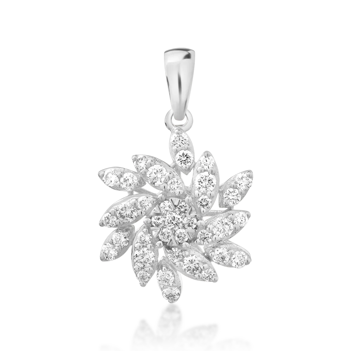 Pandantiv din aur alb de 14K cu diamante de 0.511ct-103857