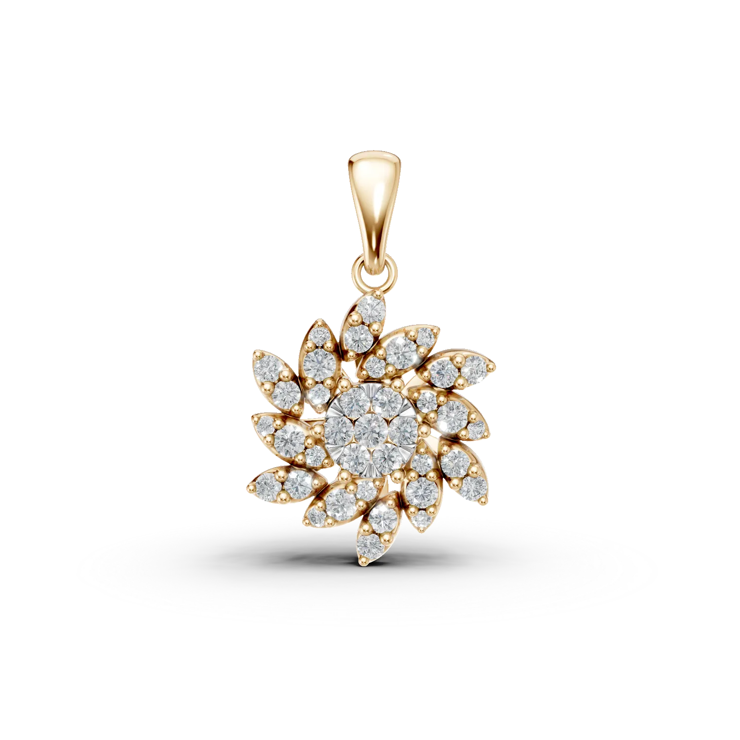 Pandantiv din aur galben de 14K cu diamante de 0.51ct
