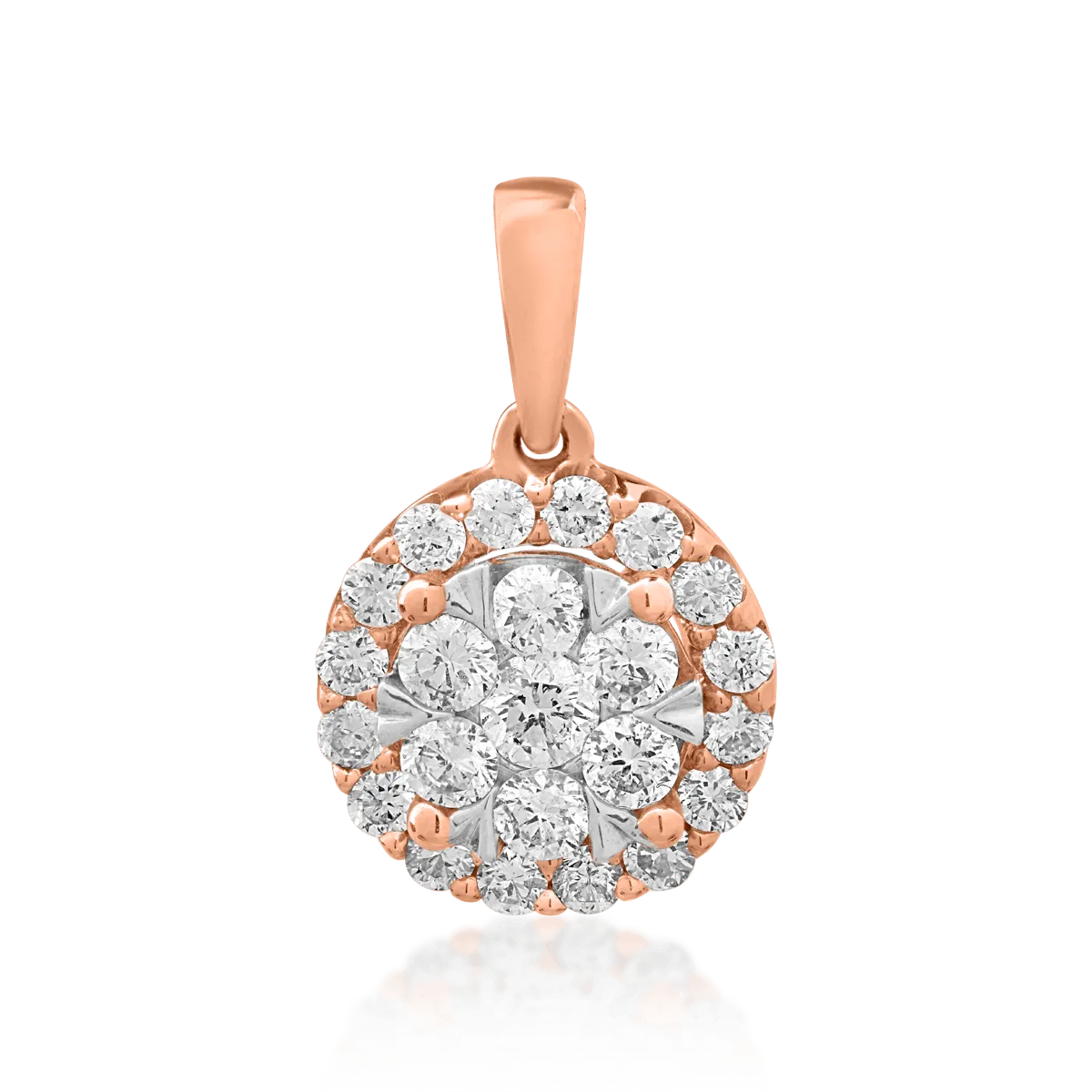 Pandantiv din aur roz de 18K cu diamante de 0.5ct