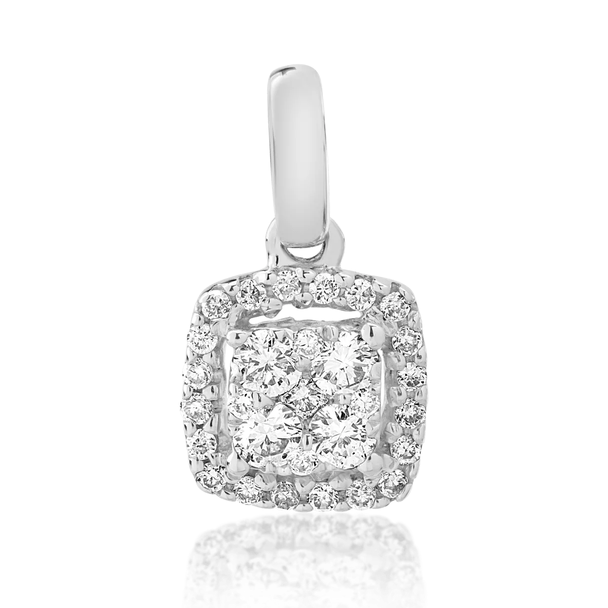 Pandantiv din aur alb de 18K cu diamante de 0.179ct