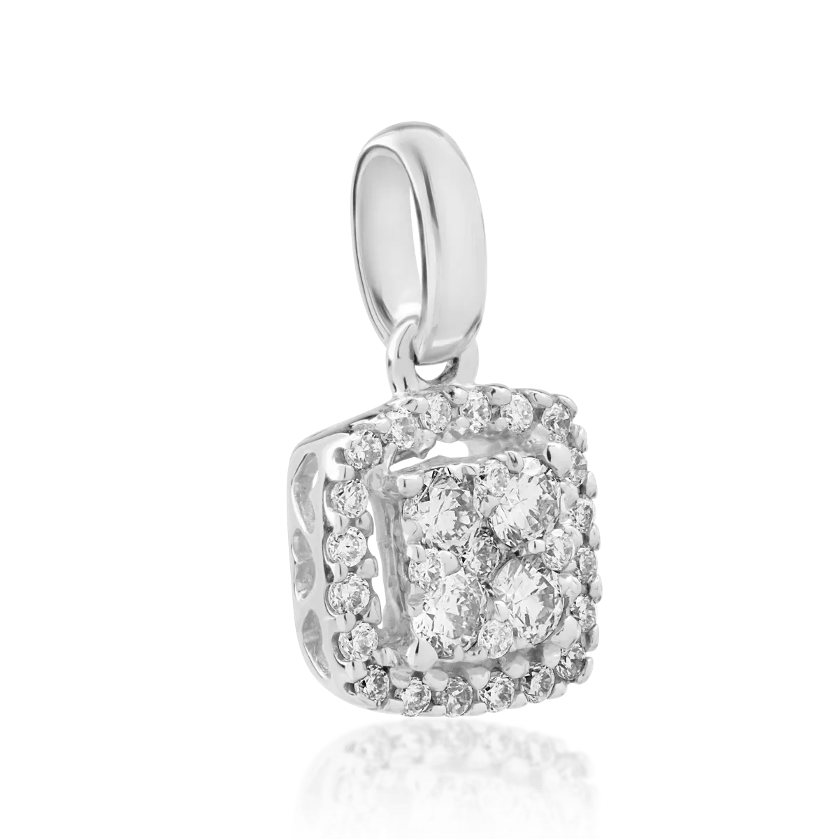 Pandantiv din aur alb de 18K cu diamante de 0.179ct