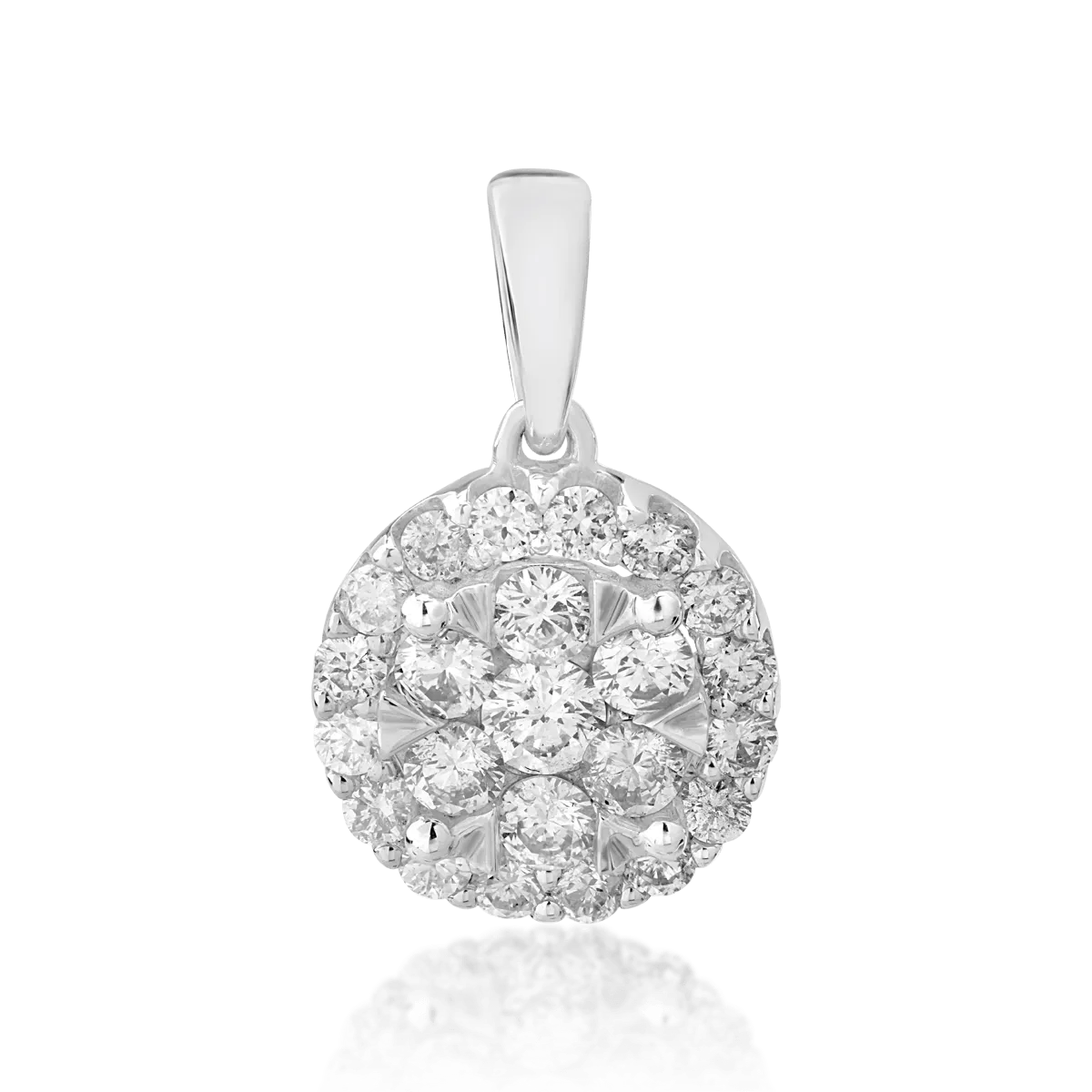 Pandantiv din aur alb de 18K cu diamante de 0.5ct