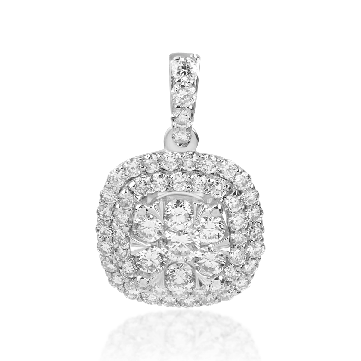 Pandantiv din aur alb de 18K cu diamante de 0.75ct