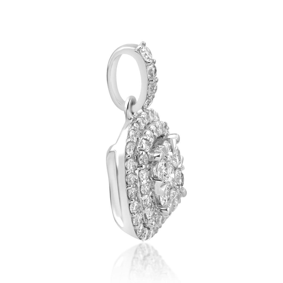 Pandantiv din aur alb de 18K cu diamante de 0.75ct
