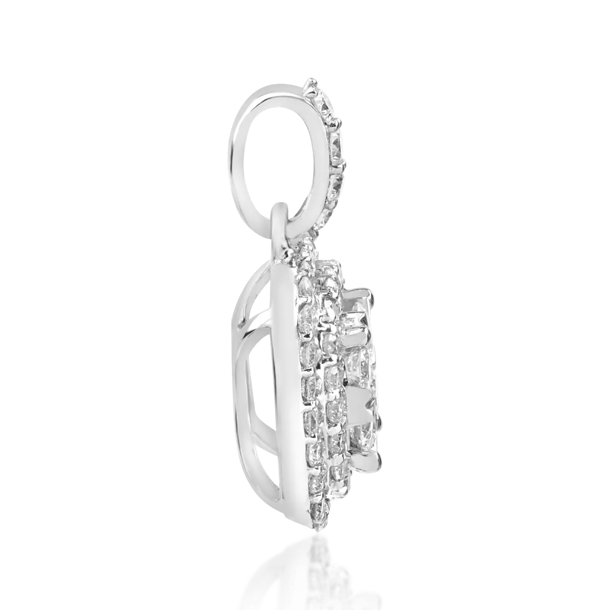 Pandantiv din aur alb de 18K cu diamante de 0.75ct