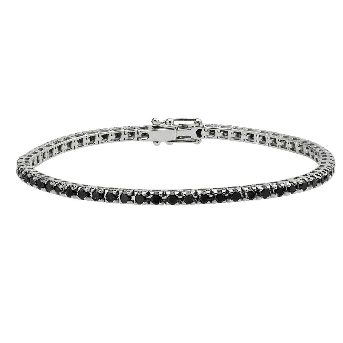 18K white gold tennis bracelet with 8.5ct black diamonds