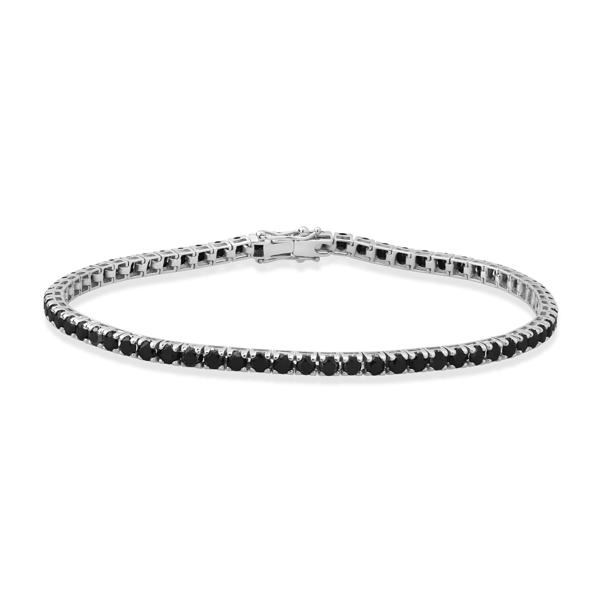 18K white gold tennis bracelet with 6.7ct black diamonds