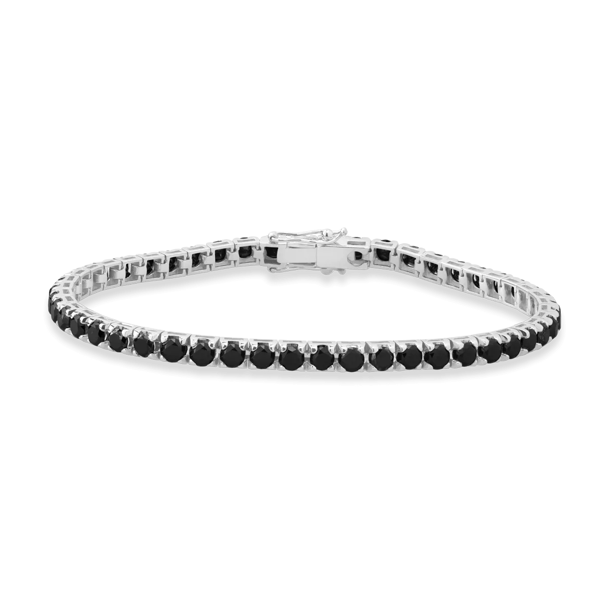 18K white gold tennis bracelet with 10.5ct black diamonds