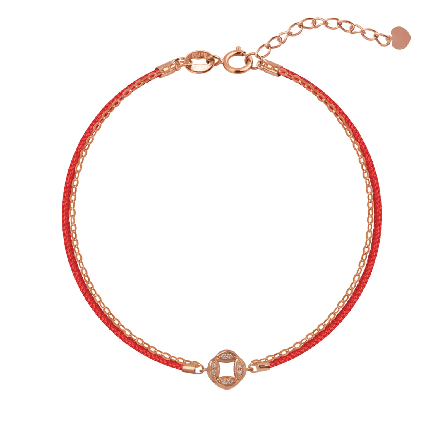 18K rose gold bracelet with 0.044ct diamonds