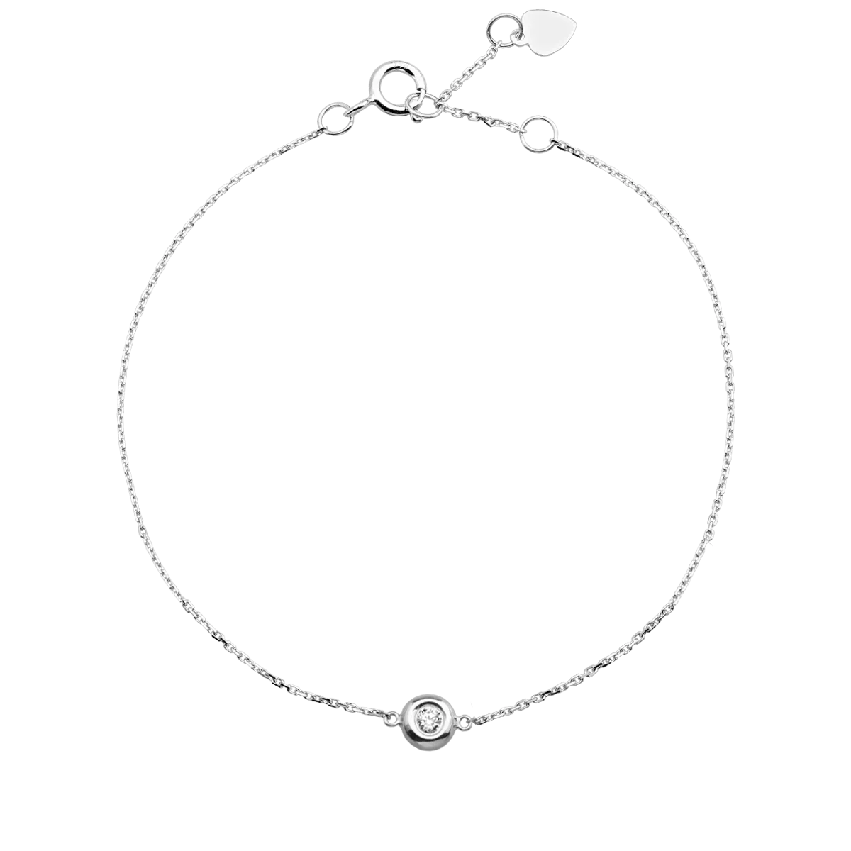 Bratara din aur alb de 18K cu diamant de 0.036ct