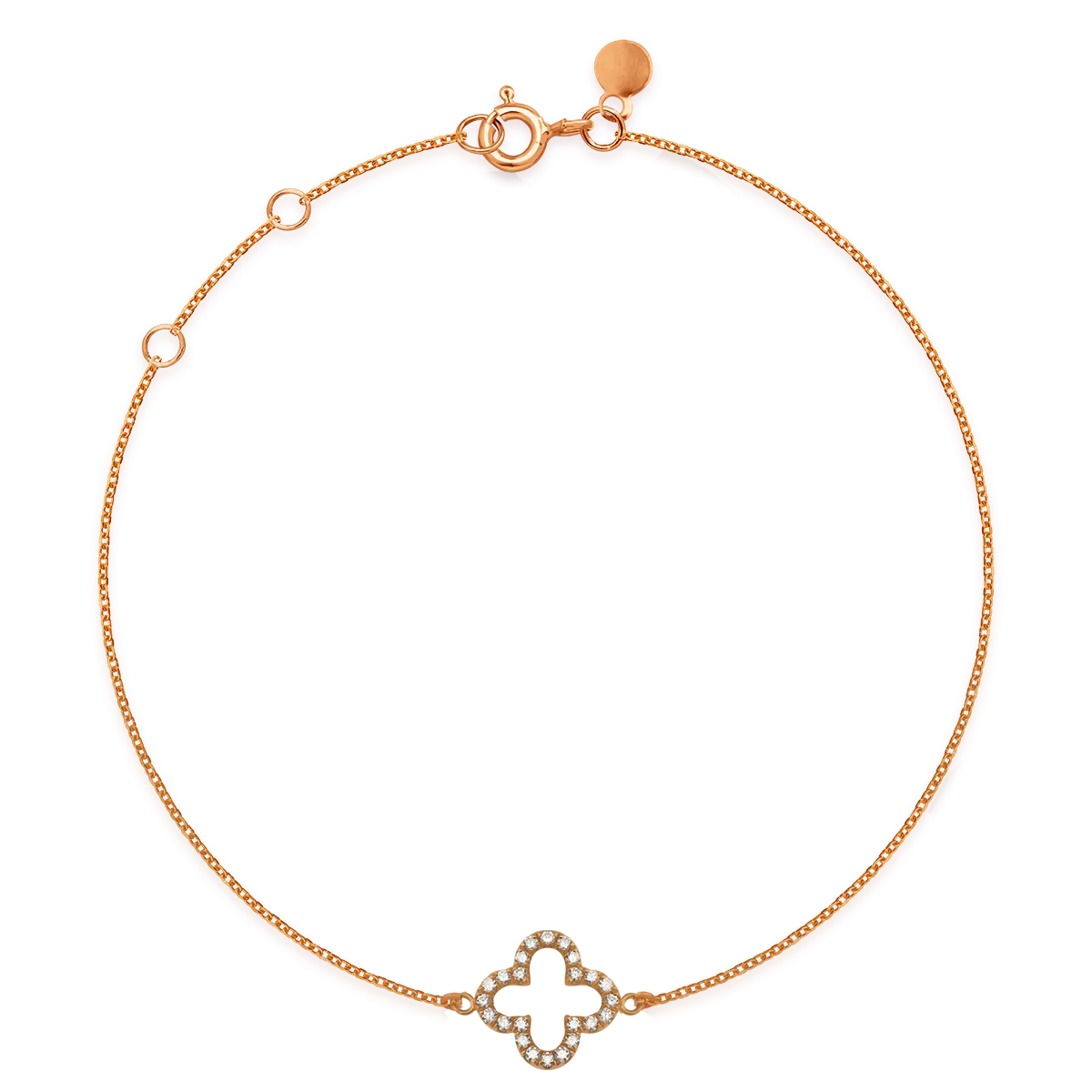Bratara din aur roz cu diamante de 0.075ct