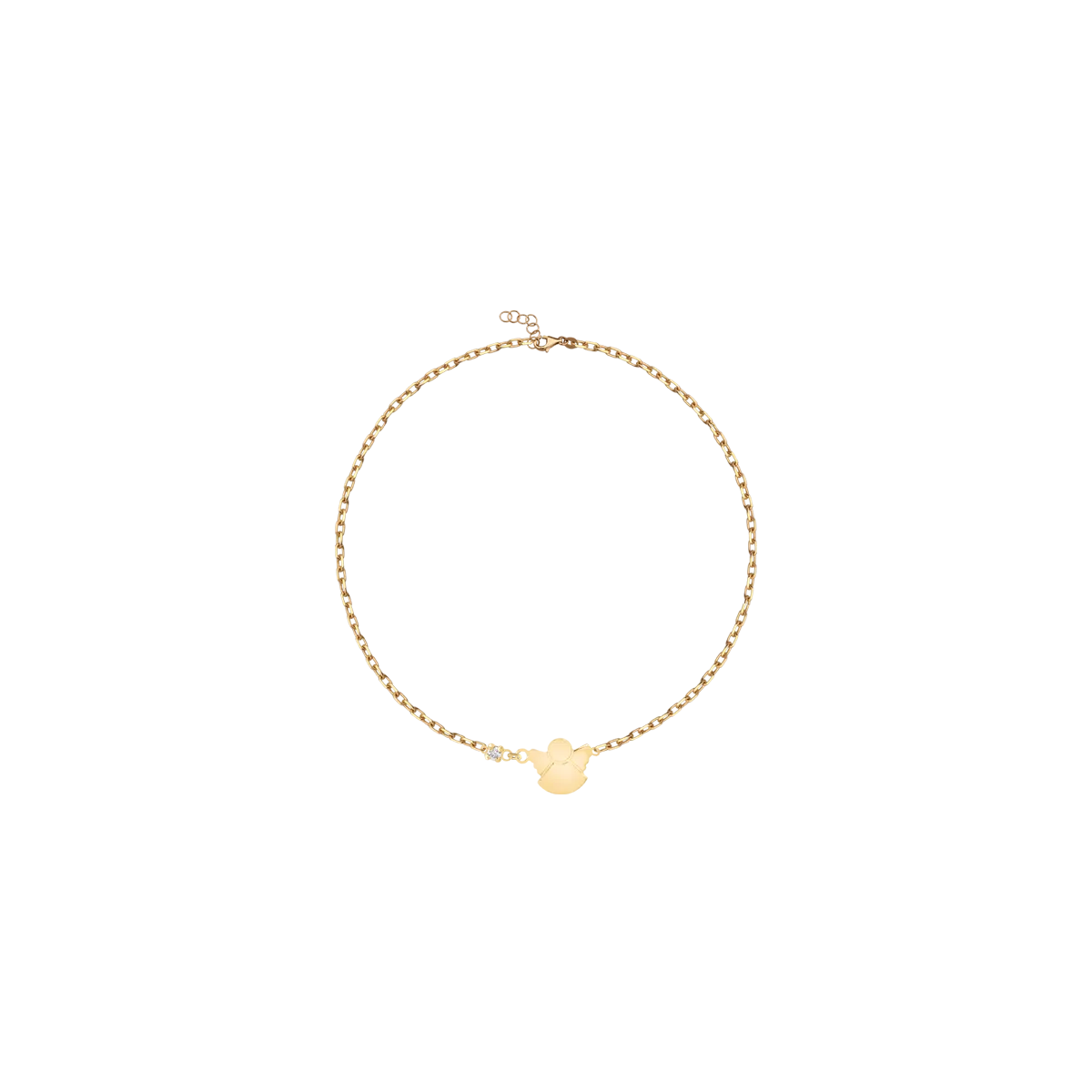 Yellow gold angel children's bracelet with 0.02ct diamond-110370
