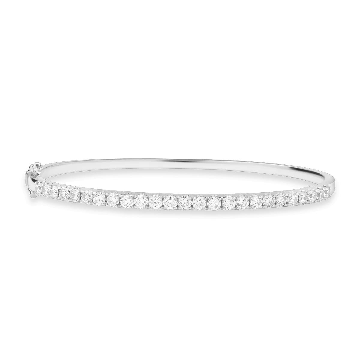 Bratara fixa din aur alb cu diamante de 2ct