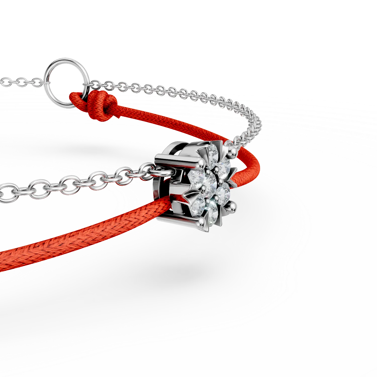 14K white gold bracelet with 0.1ct diamonds