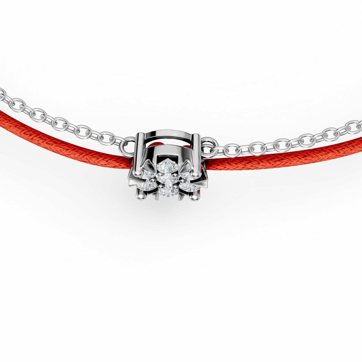 14K white gold bracelet with 0.1ct diamonds