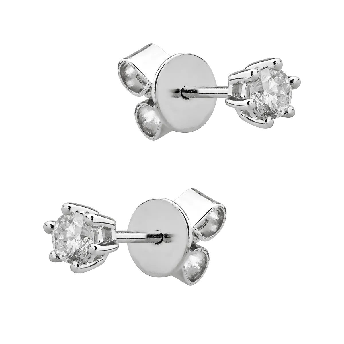 Cercei din aur alb cu diamante de 0.31ct