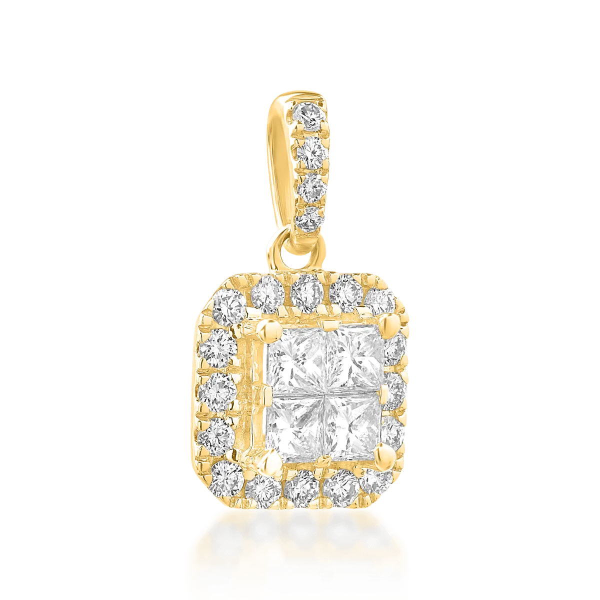 18K yellow gold pendant with diamonds of 0.45ct