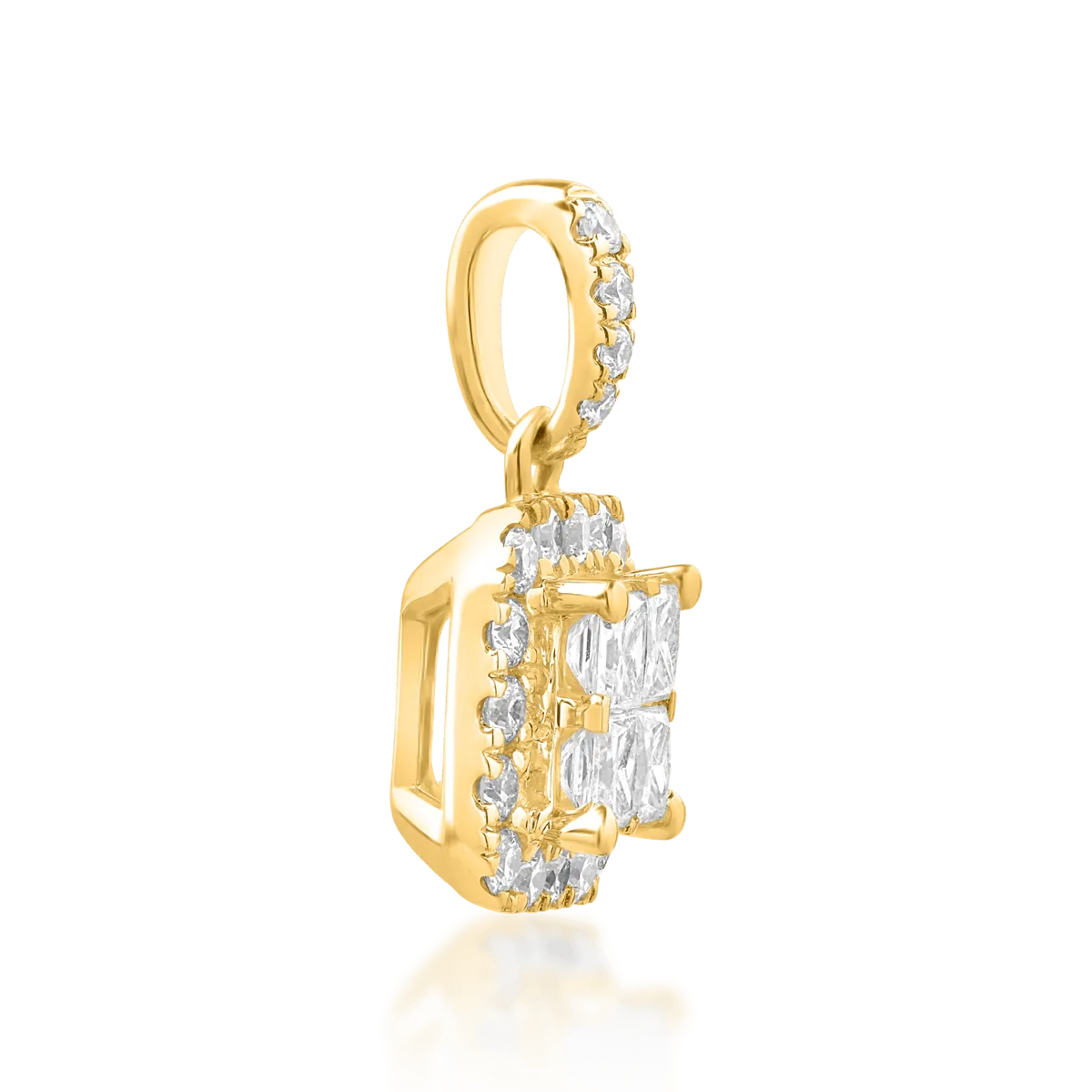 Висулка от жълто злато 18К с диаманти 0.42гкт
