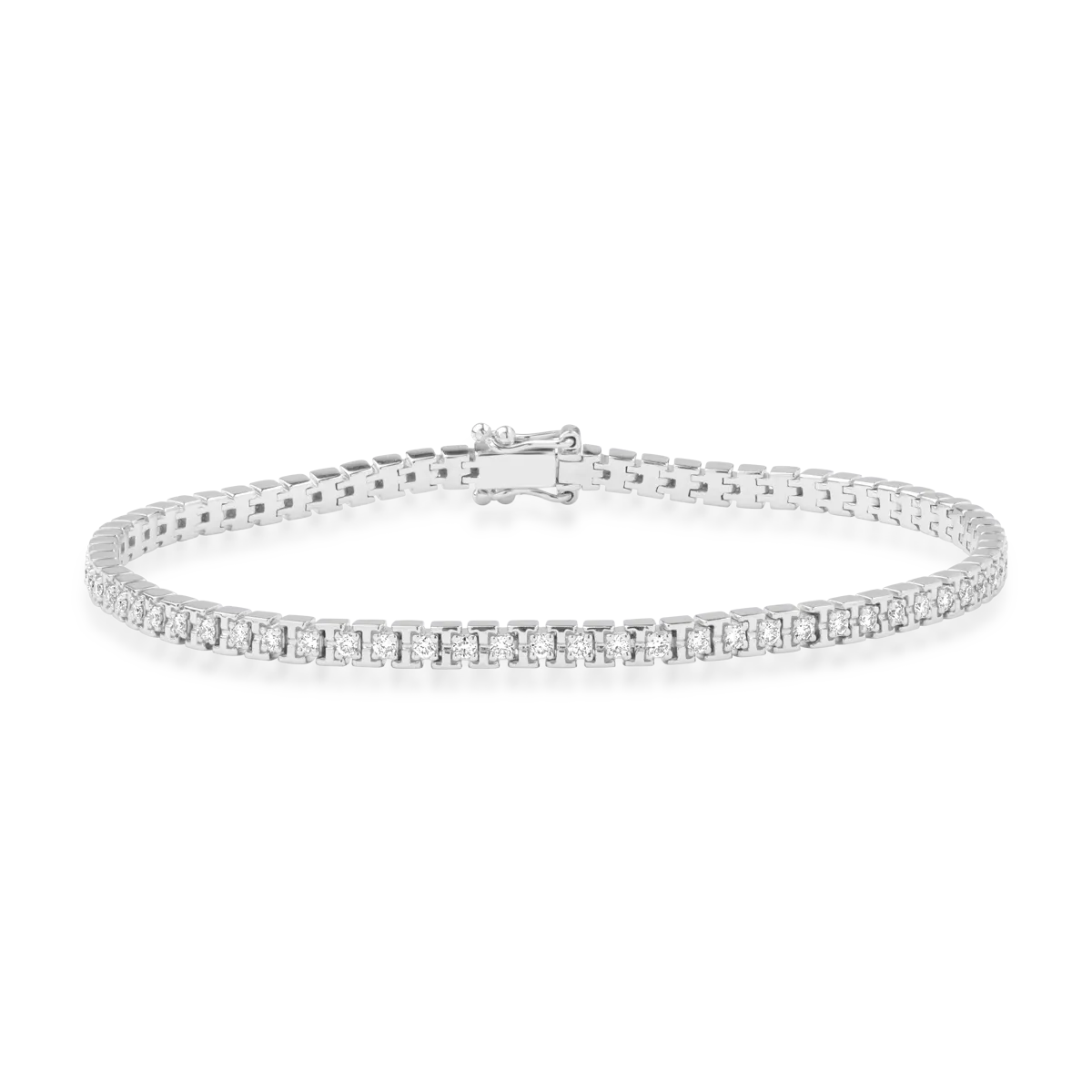 Bratara tennis din aur alb de 18K cu diamante de 1.05ct