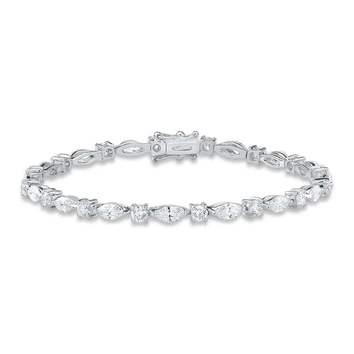 18k fehér arany tenisz karkötõ 4.95ct gyémántokkal-110316