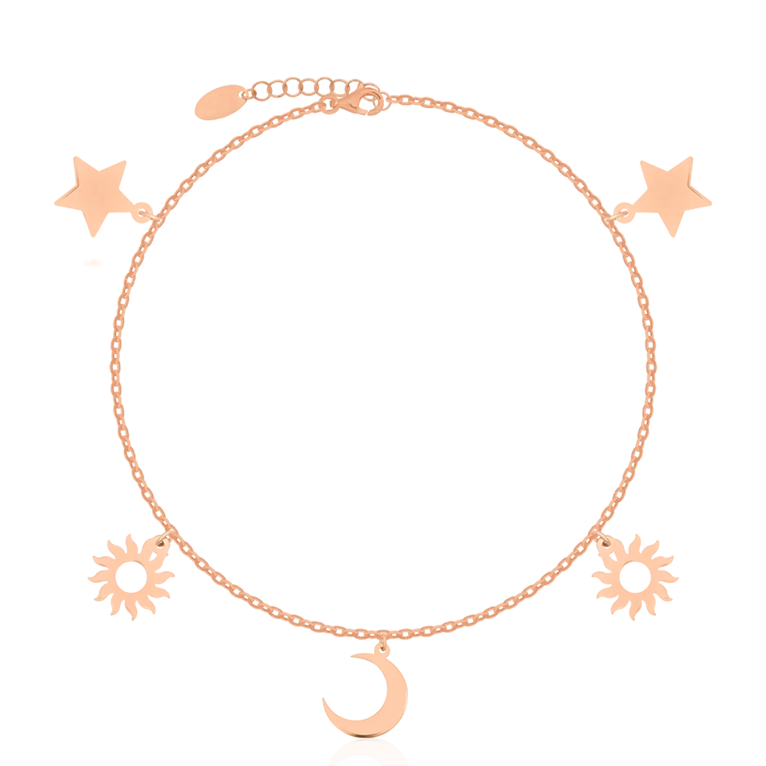 14K rose gold charms bracelet