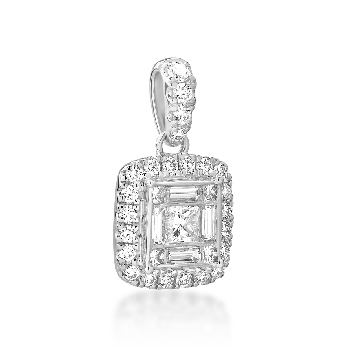 Pandantiv din aur alb de 18K cu diamante de 0.63ct