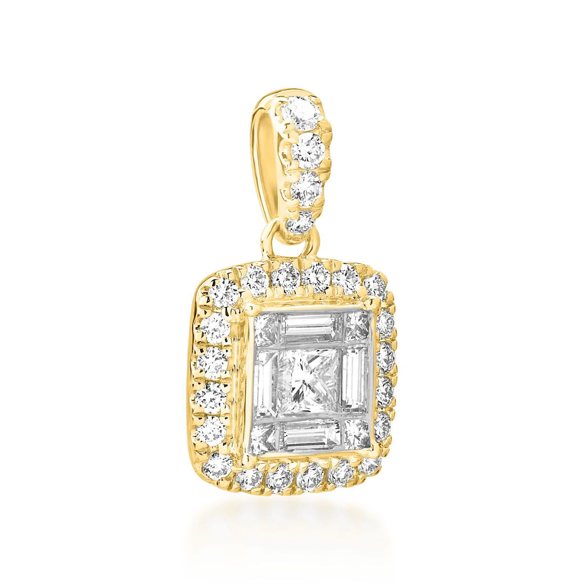 18K yellow gold pendant with diamonds of 0.62ct