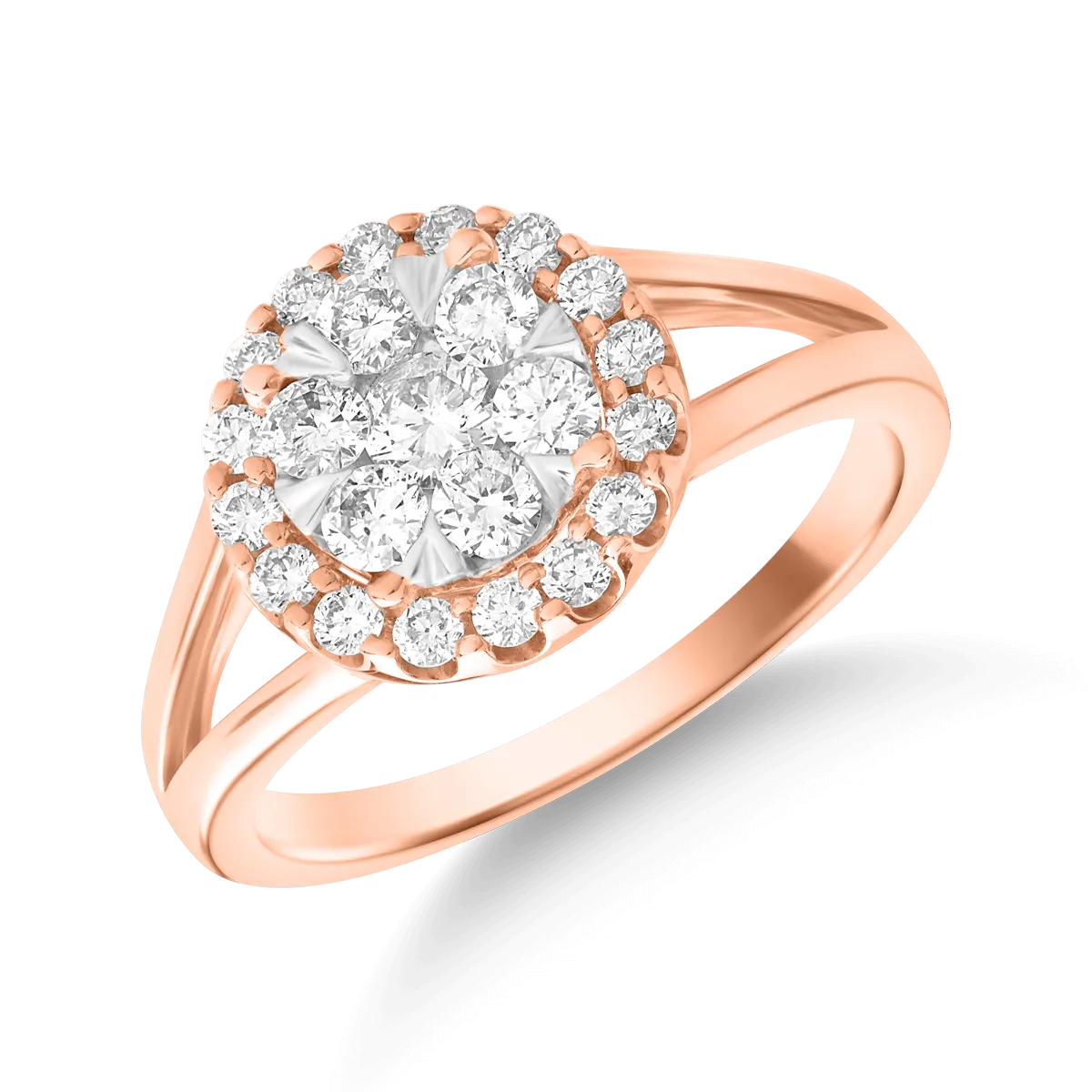 18K rose gold ring with 0.5ct diamonds