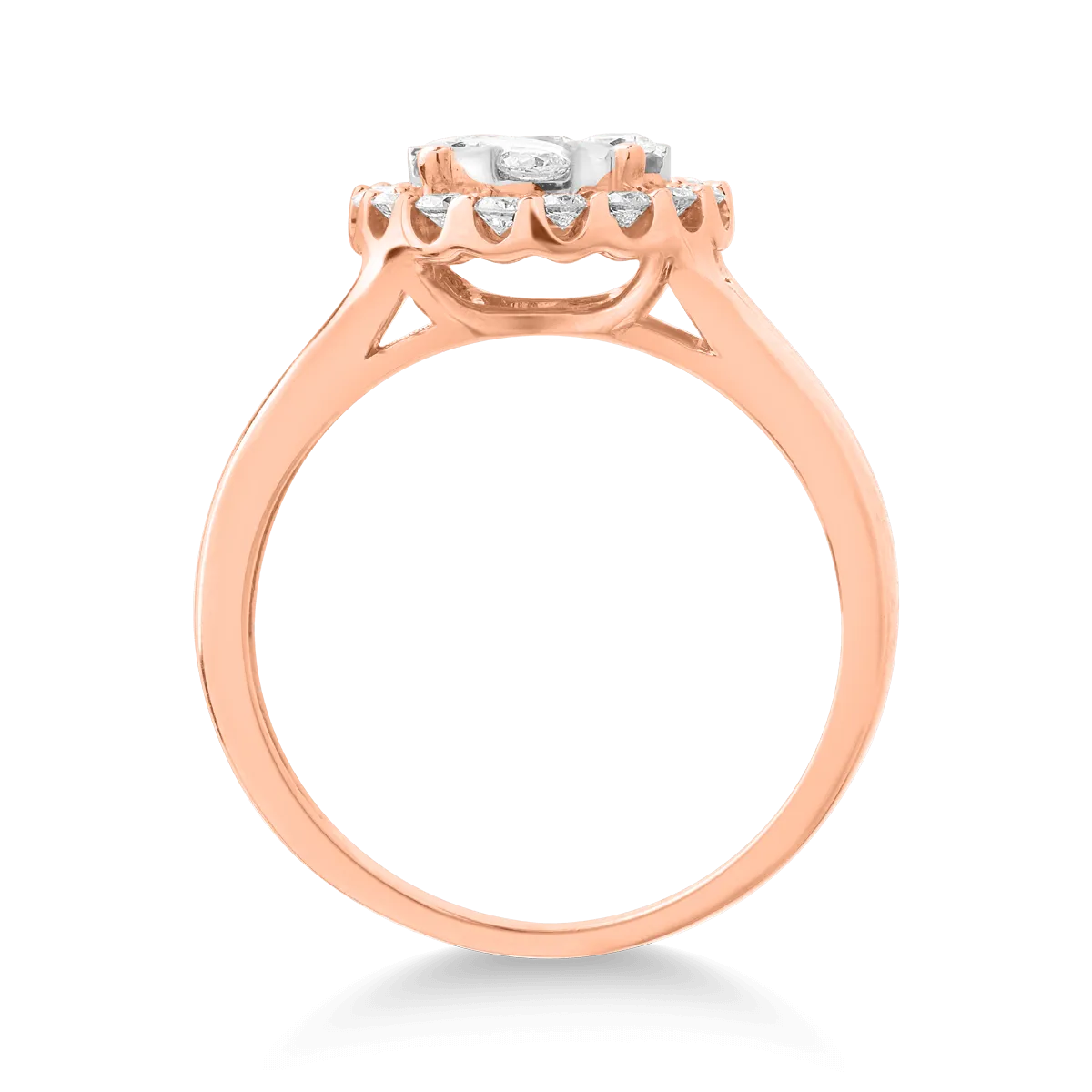 Inel din aur roz cu diamante de 0.5ct