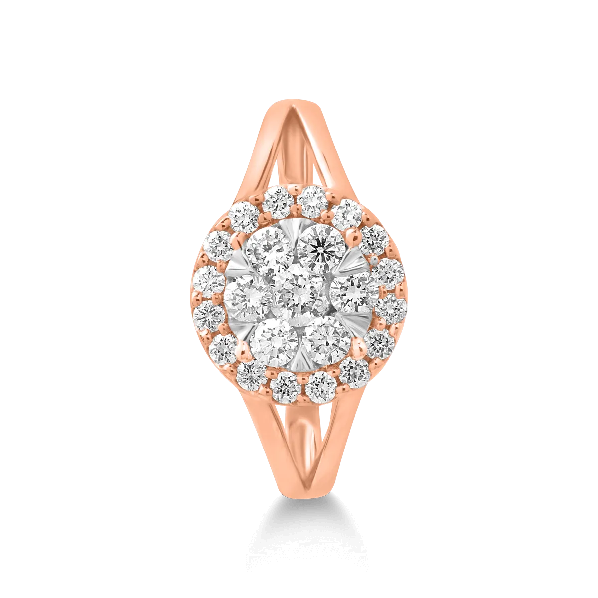 Inel din aur roz cu diamante de 0.5ct